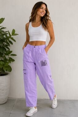 LF the Brand Lilac Purple Urban Cargo Pants Size 6 Lightweight Utility New